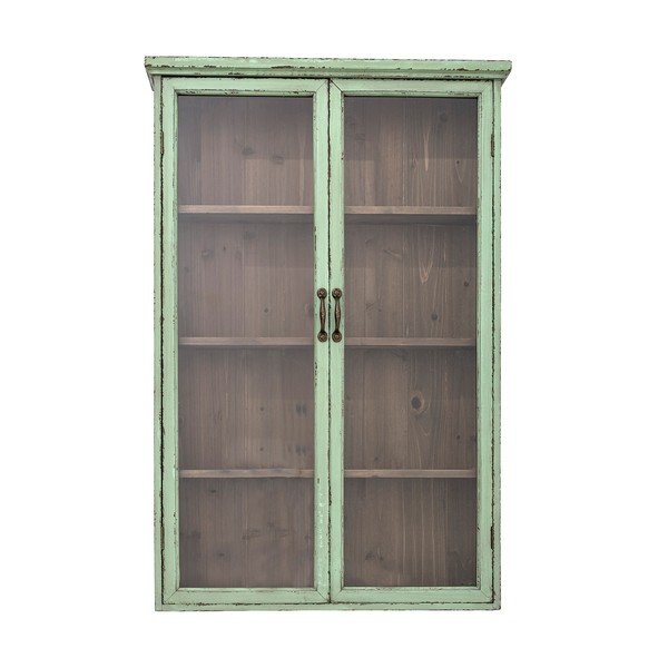 Vitrină verde-deschis din lemn de brad suspendată 81x122x18 cm Hazem – Bloomingville