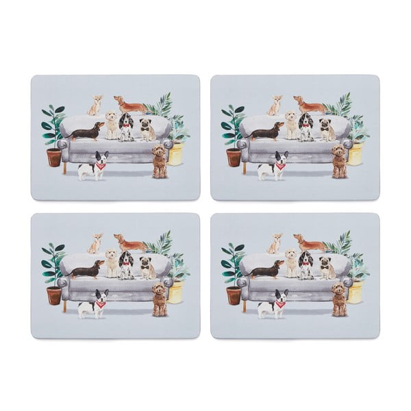 Set de 4 suporturi farfurii din plută 21.5x29 cm Curious Dogs - Cooksmart ®-image-2