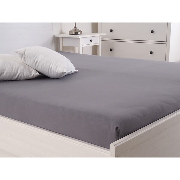 Cearceaf gri închis cu elastic 180x200 cm – B.E.S.-image-1