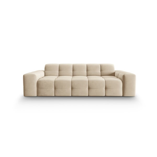 Canapea bej cu tapițerie din catifea 222 cm Kendal – Micadoni Home