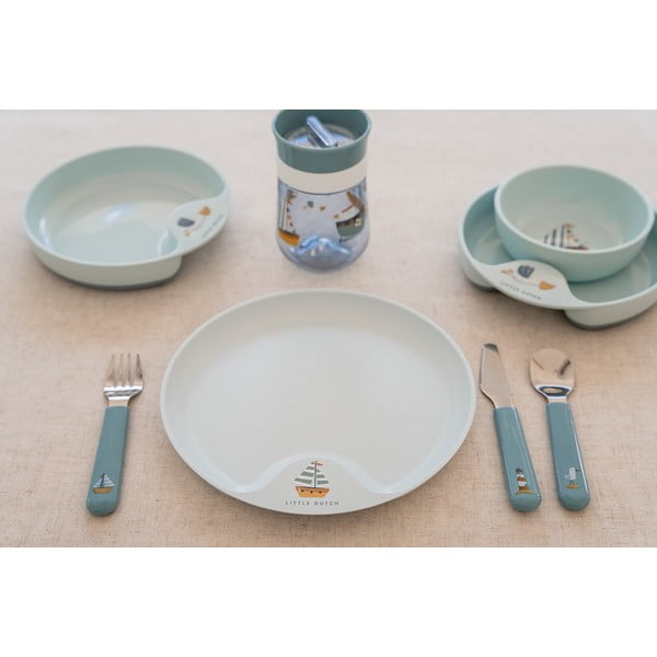 Tacâmuri pentru copii verde deschis/argintiu din oțel inoxidabil 3 buc. Little farm – Mepal-image-4