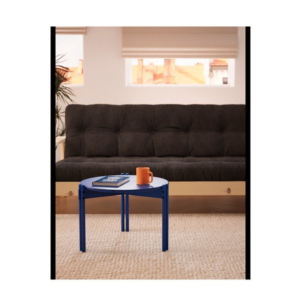 Măsuță de cafea albastră rotundă din lemn masiv de pin ø 80 cm Sticks – Karup Design-image-4