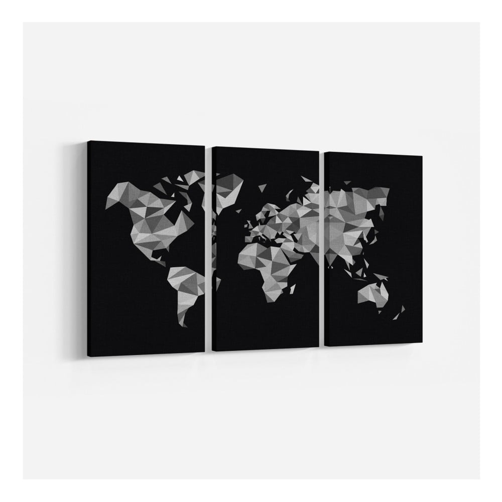 Set 3 tablouri Dark World, 30 x 60 cm