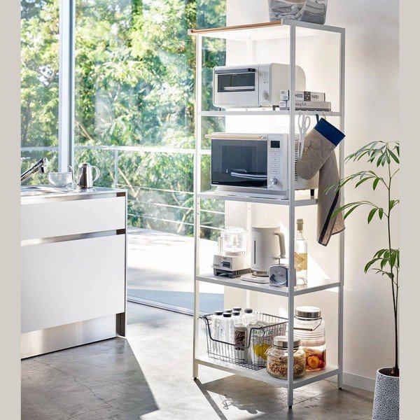 Etajeră alb mat din oțel 60x170x46,5 cm Tower – YAMAZAKI-image-1