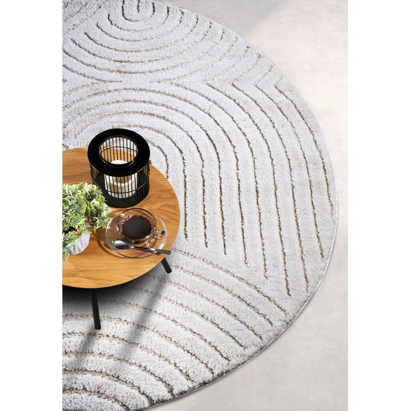 Covor alb rotund ø 160 cm Panglao New York White – Elle Decoration-image-2