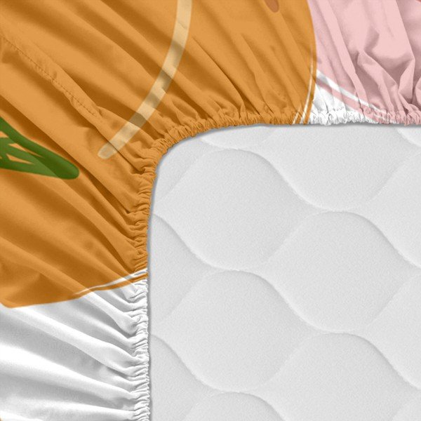 Cearceaf portocaliu-roz cu elastic 200x200 cm Peach fruits – Aware-image-2