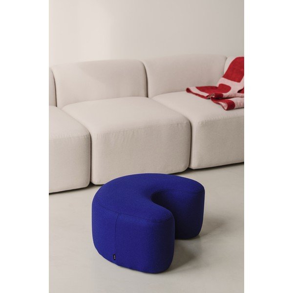 Puf albastru cu tapițerie din lână Ü – noo.ma-image-1