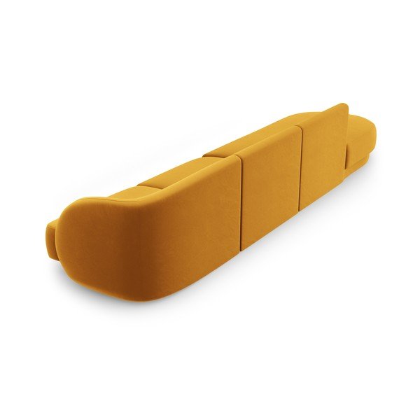 Canapea galben-muștar cu tapițerie din catifea 302 cm Miley – Micadoni Home-image-4