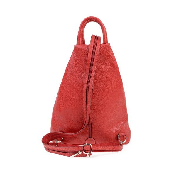 Rucsac din piele Carla Ferreri Emilia, roșu-image-3