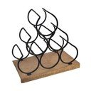 Suport pentru sticle de vin din lemn/din metal număr de sticle 6 Black – Orion