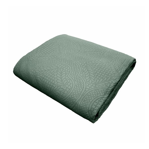 Set cuvertură și față de pernă verde din microfibră 240x260 cm Romane – douceur d'intérieur