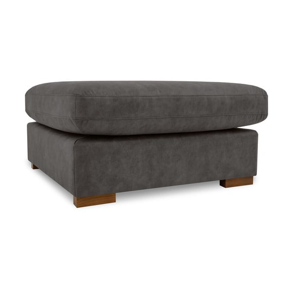 Taburet gri antracit cu tapițerie din imitație de piele Hamburg – Scandic-image-4