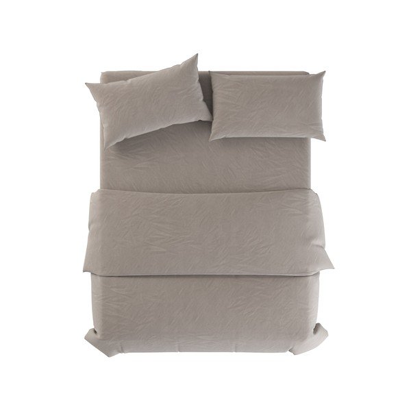 Lenjerie de pat gri deschis/taupe din in pentru pat dublu 200x200 cm Natural – Native Natural