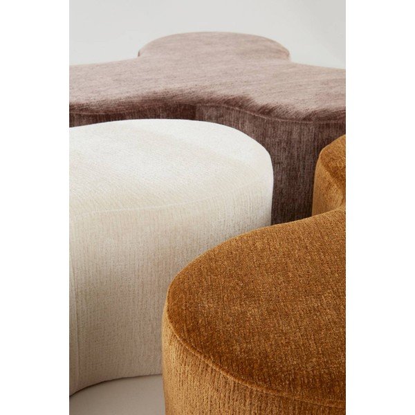 Puf crem cu tapițerie din chenille Mintaka – Jotex-image-2