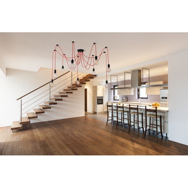 Lustră cu nouă brațe Filament Style Spider, roșu-image-3