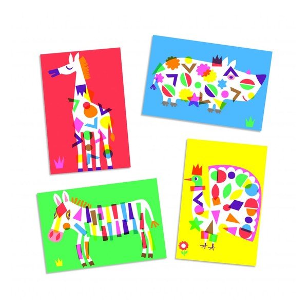 Set de artă cu stickere pentru copii Djeco „Forme colorate”-image-2