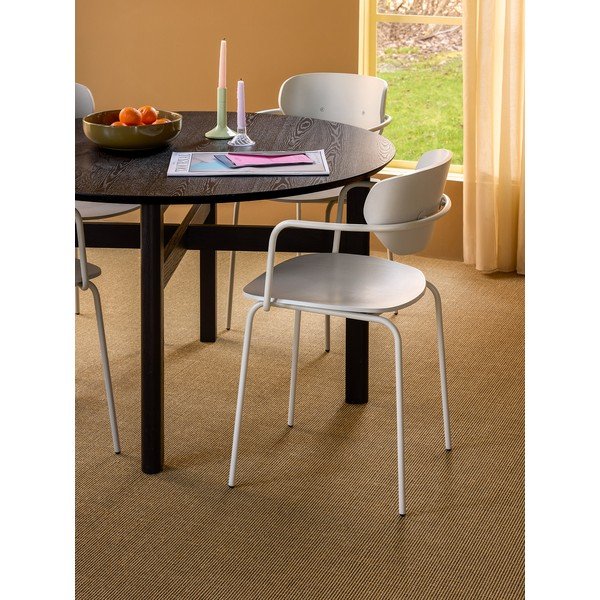 Scaun de dining gri deschis cu cotiere/stivuibil din metal Arch – Hübsch-image-2