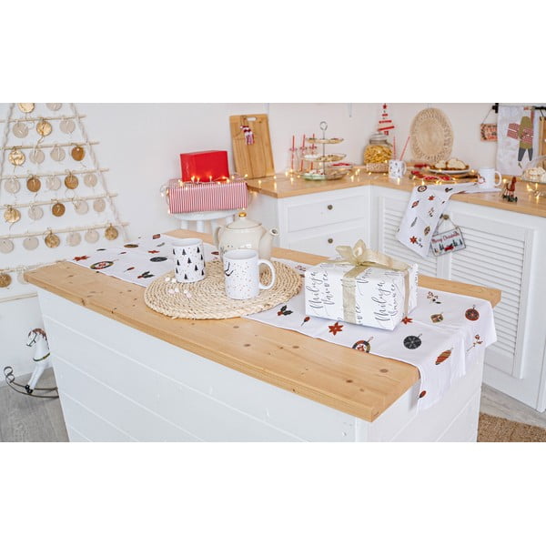 Napron de masă din bumbac cu model de Crăciun 140x40 cm Lets Go Decorate - Butter Kings-image-1