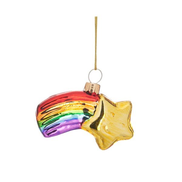 Ornament de Crăciun lucrat manual din sticlă 4 cm Shooting Star – Sass & Belle