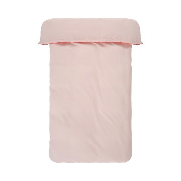 Lenjerie de pat roșie/roz-deschis din bumbac percal pentru pat dublu/extinsă 200x220 cm Pivot – Jotex