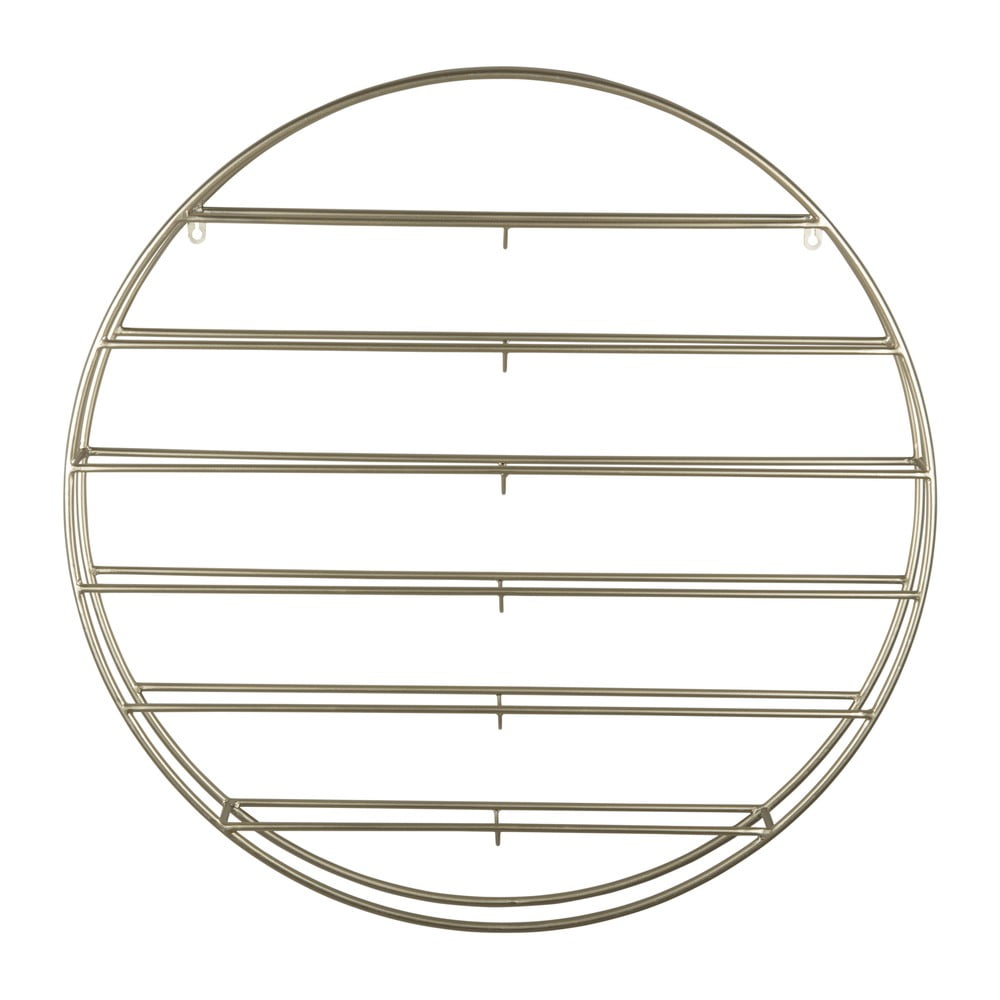 Raft pentru sticle de vin auriu pentru perete din metal număr de sticle 12 80x80x9 cm Redondo – PT LIVING