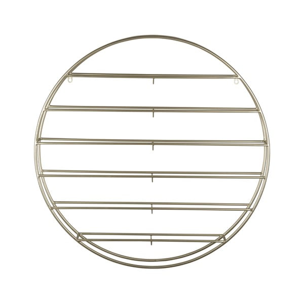 Raft pentru sticle de vin auriu pentru perete din metal număr de sticle 12 80x80x9 cm Redondo – PT LIVING