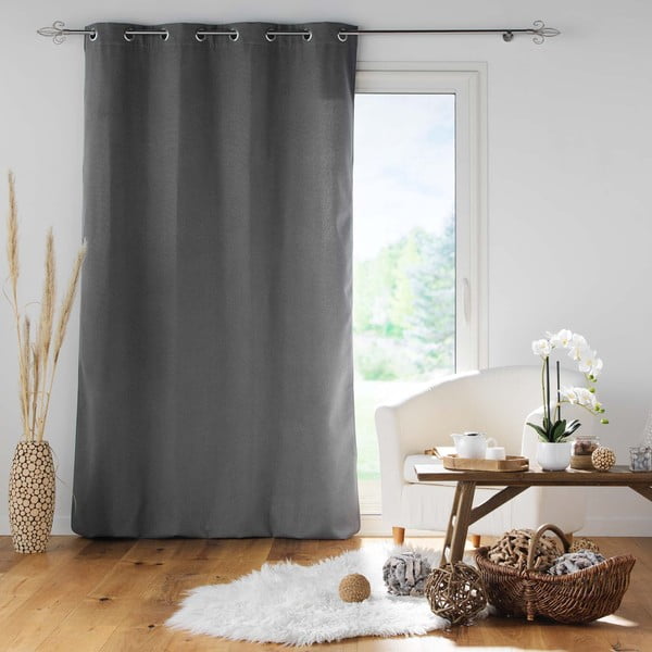 Draperie gri antracit antifonică 140x260 cm Jupiter – douceur d'intérieur-image-4