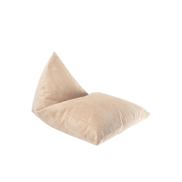 Fotoliu puf pentru copii maro deschis cu tapițerie din catifea reiată Big Lounger – Wigiwama