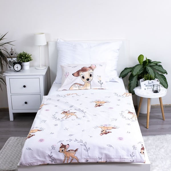 Lenjerie de pat pentru copii din bumbac pentru pătuț 100x135 cm  Bambi "Beige" – Jerry Fabrics-image-2