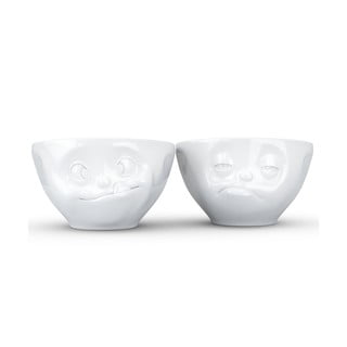 Set 2 boluri din porțelan, dulce 58products, alb