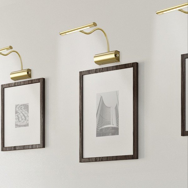 Aplică de perete alămie LED cu structură flexibilă/cu intensitate reglabilă Curtis – Trio-image-1