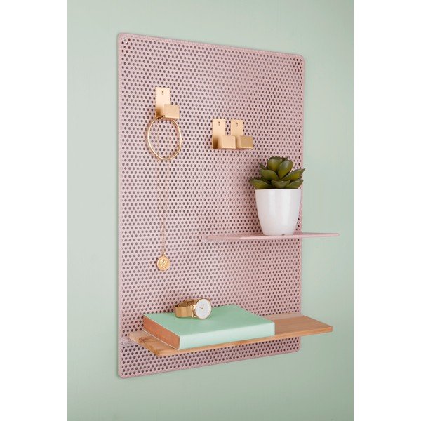 Avizier din metal PT LIVING Perky, 34,5 x 52,5 cm, roz deschis-image-1