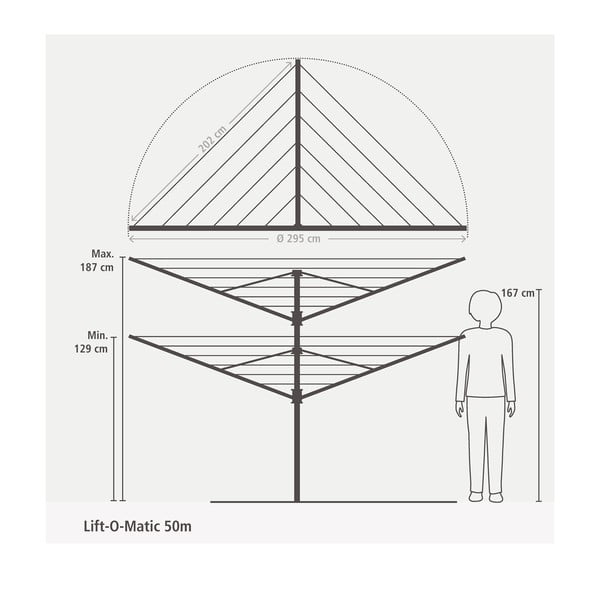 Uscător de rufe pentru grădină Lift-O-Matic 50m – Brabantia-image-1