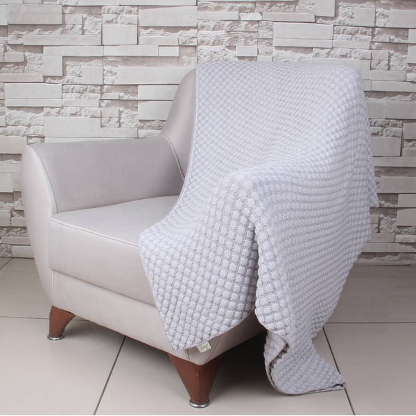 Pătură din bumbac Homemania Ciana, 170 x 130 cm, gri