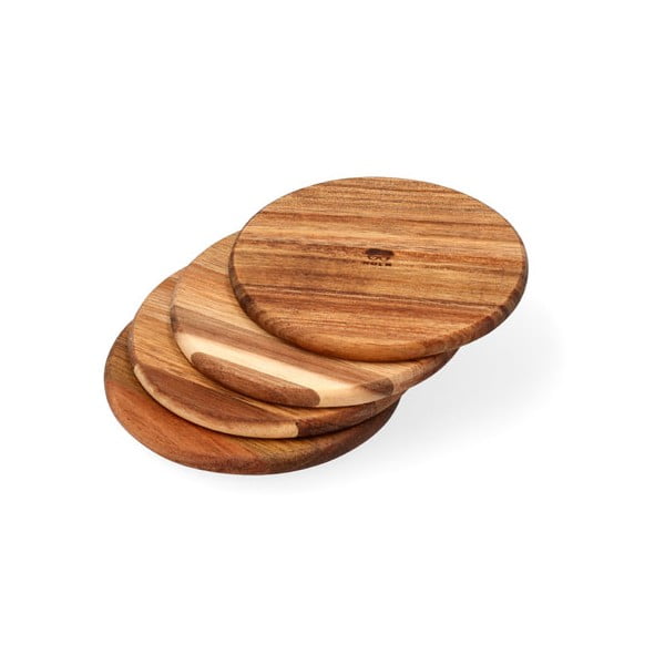 Coasters în culoare naturală 4 buc. din lemn – Holm
