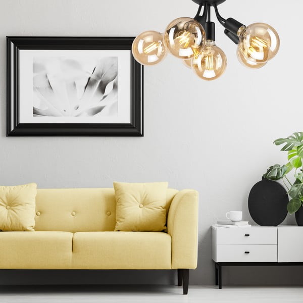 Plafonieră neagră fără abajur Viggo – LAMKUR-image-1