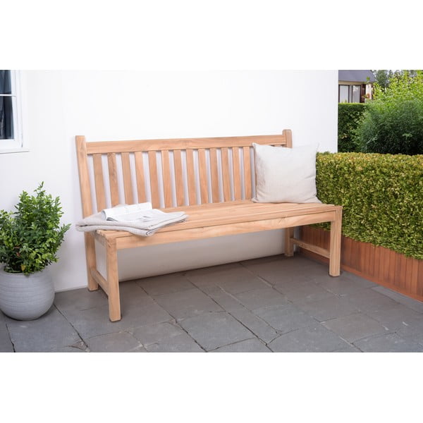 Bancă de grădină în culoare naturală din lemn masiv Solo – Garden Pleasure-image-1