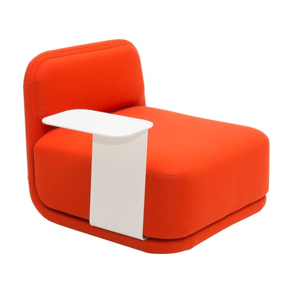 Fotoliu cu măsuță metalică albă Softline Standby Low + Side Table, portocaliu