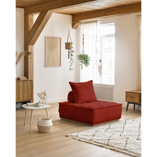 Fotoliu cărămiziu cu tapițerie din chenille Elisa – Bobochic Paris-image-1