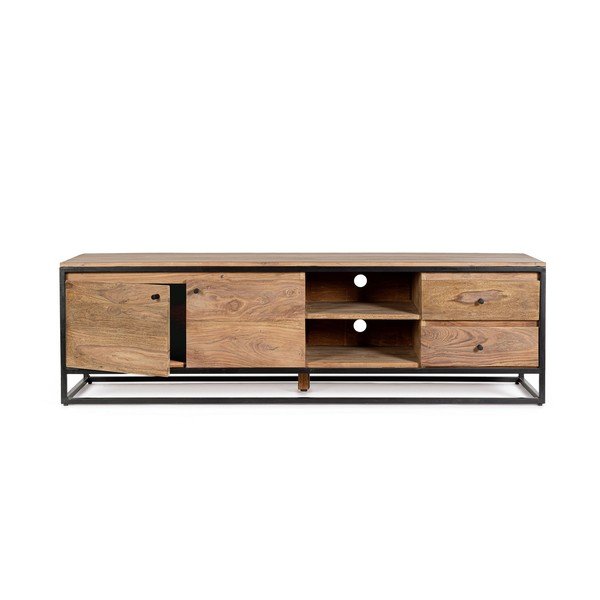 Comodă TV în culoare naturală din lemn de sheesham 175x50x45 cm Nartan – Bizzotto-image-3