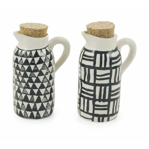 Set 2 carafe din ceramică pentru ulei și oțet Villa d'Este Masai
