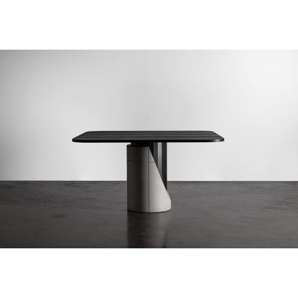 Masă dining cu blat cu aspect de lemn de stejar  140x140 cm Sharp - Lyon Béton-image-3
