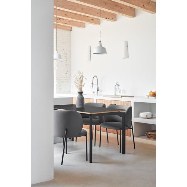 Set de scaune de sufragerie gri închis 2 buc. tapițat Mogi – Teulat-image-2