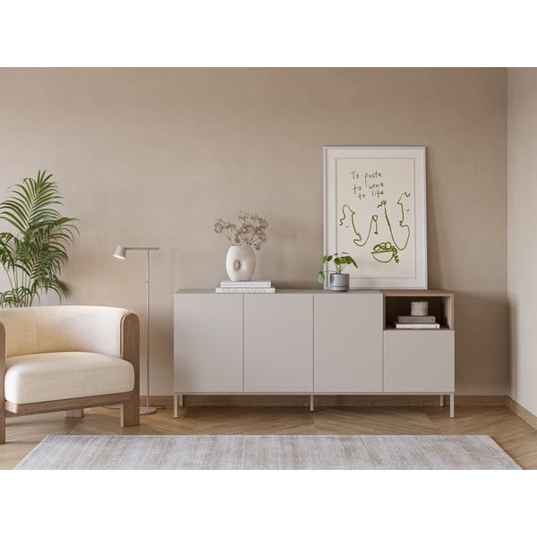 Comodă crem 180x80 cm Cailin – Marckeric-image-1