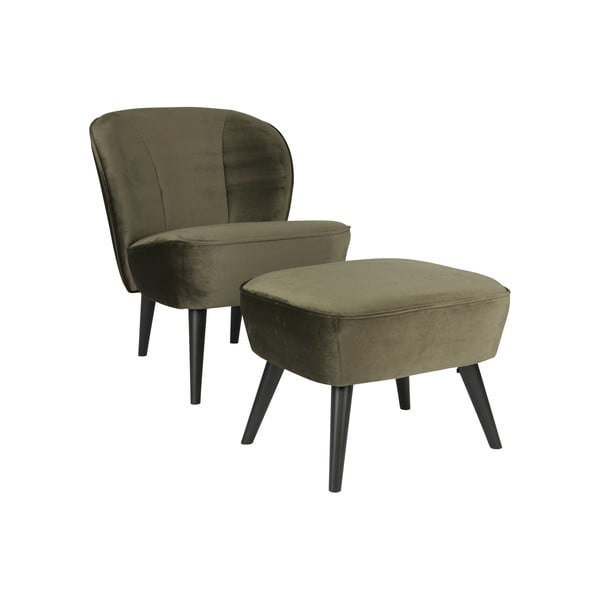 Taburet WOOOD Sara, verde măsliniu-image-1