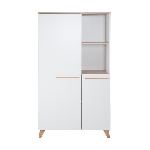 Șifonier de copii alb cu aspect de lemn de stejar 52x180x180 cm Léon – Roba