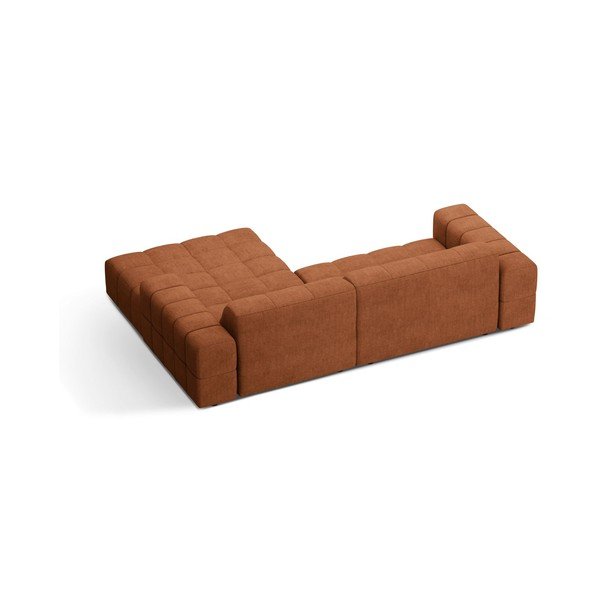 Colțar teracotă cu tapițerie din chenille (cu colț pe partea dreaptă/cu șezlong) Chicago – Cosmopolitan Design-image-2