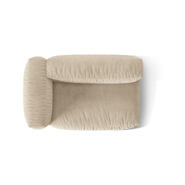 Modul pentru canapea modulară bej cu tapițerie din catifea (cu colț pe partea stângă) Martina – Micadoni -image-3