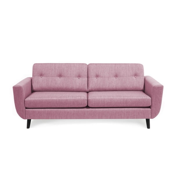 Canapea cu 3 locuri Vivonita Harlem, roz deschis