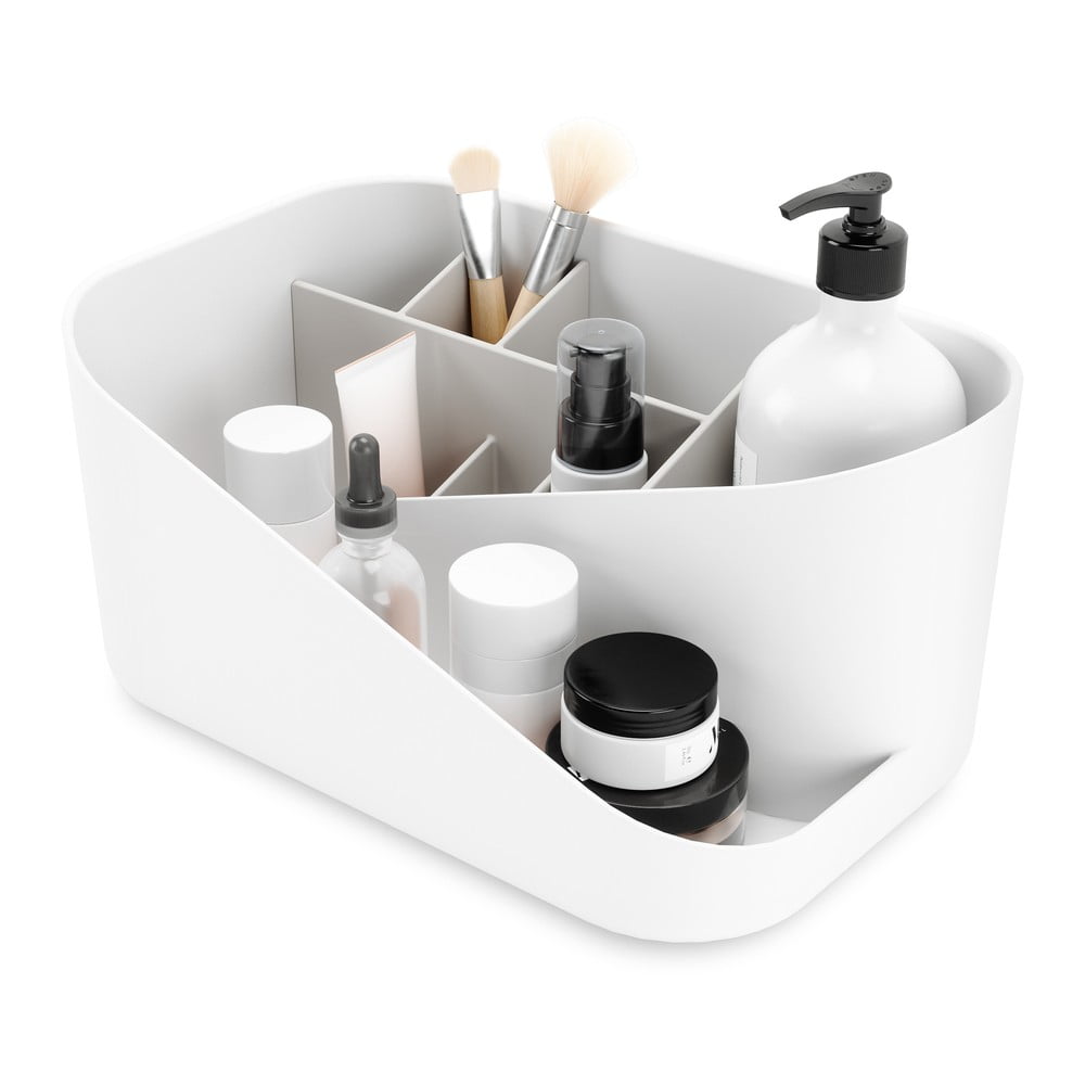 Organizator de baie alb pentru cosmetice din plastic Glam – Umbra